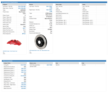 Wilwood Front Brake Kit for Mercedes-Benz Sprinter 2500